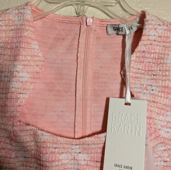 Grace Karin Elegant Pink Cap Sleeve Dress Size Small - Picture 5 of 11